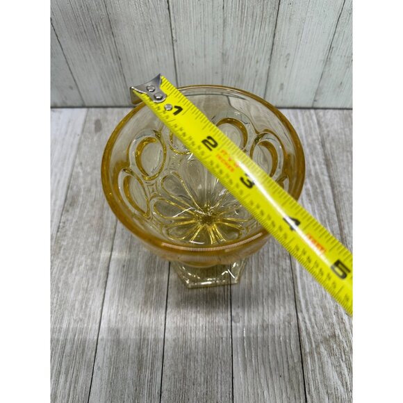 Vtg Fostoria Moonstone Yellow Gold Amber Champagne Goblets  5 1/8" Tall Set of 2 - Picture 10 of 12